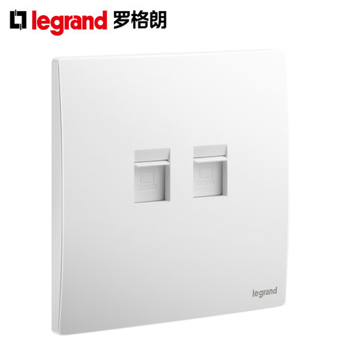 双口6类网络插座 陶瓷白 正品