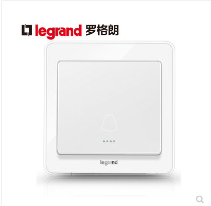 TCL罗格朗 逸典系列 冰莹白 开关插座 6A带荧光门铃开关