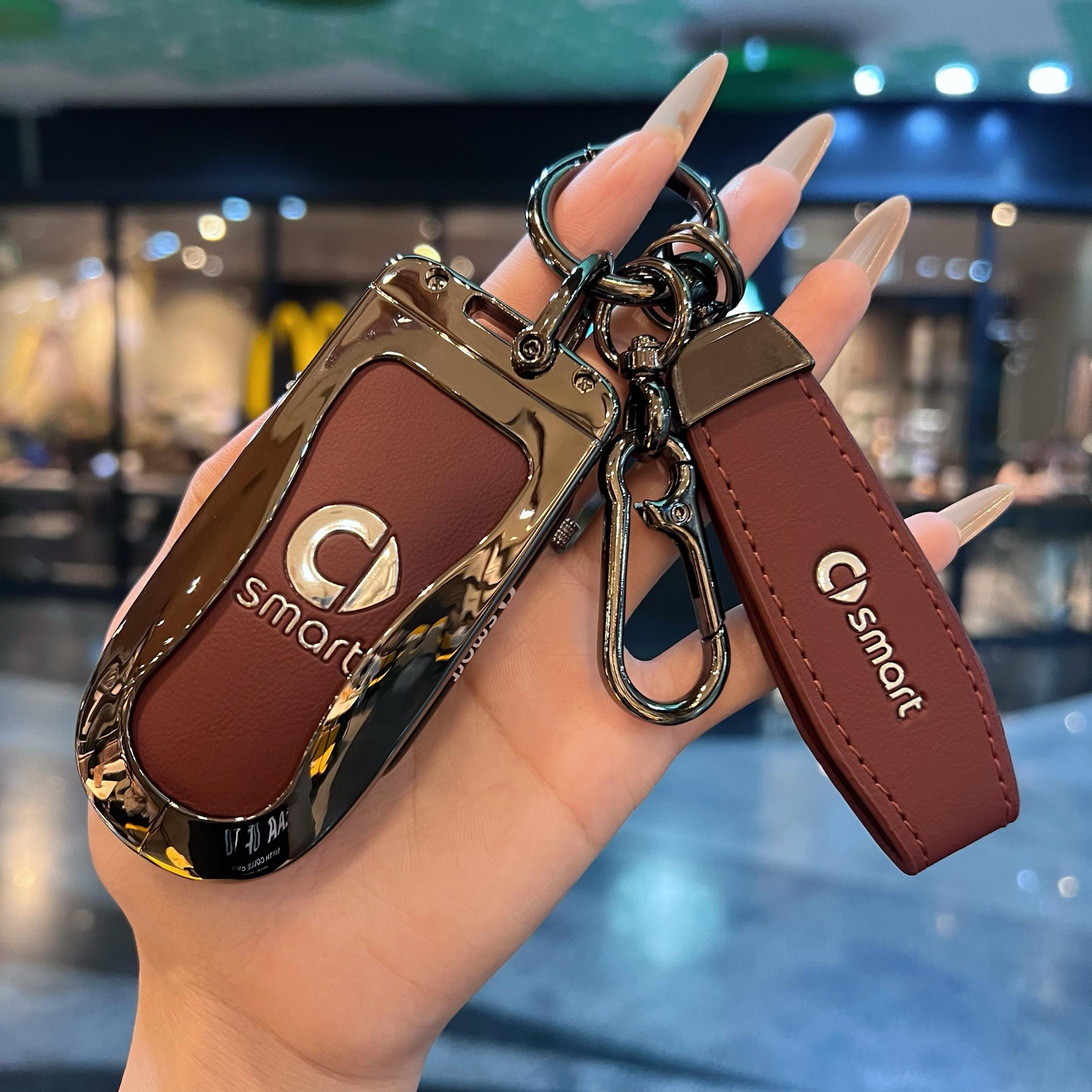 适用25款smart精灵5号钥匙套24款奔驰斯玛特精灵5五车保护扣壳包