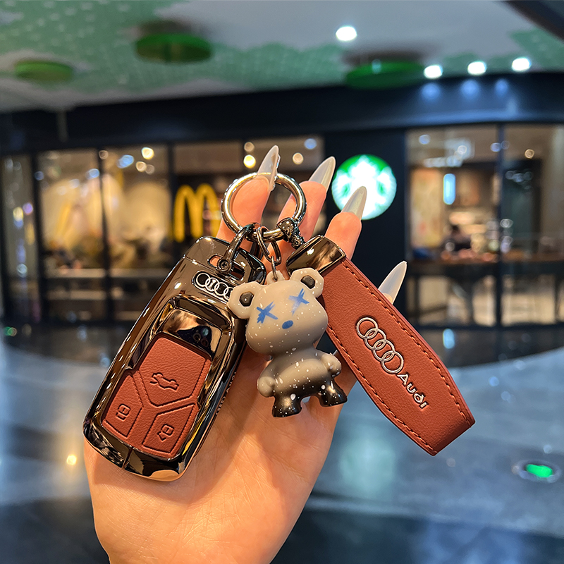 适用奥迪钥匙套新a4l/a6l/g5l/a3/g3/q21/壳a7/q4/a5/a8l高端包扣
