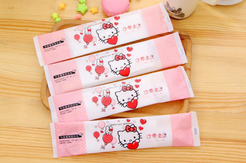 hello Kitty勺筷套装可爱卡通环保一次性筷子勺子牙签 纸巾4件套