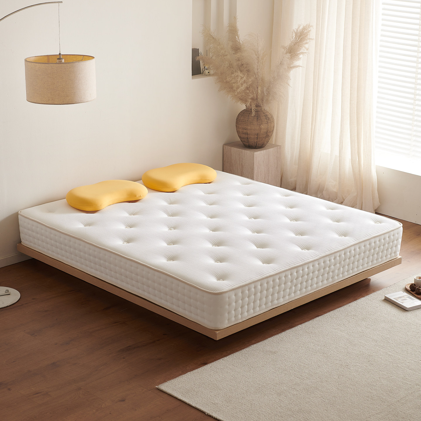 【白骑士】纯手工拉扣床垫0胶水马尾毛独立袋装弹簧酒店家用软垫