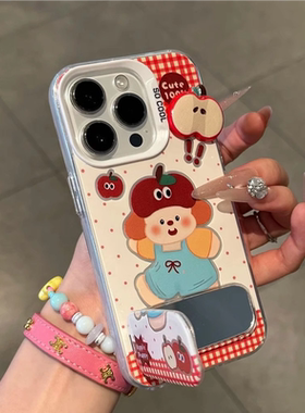 苹果小狗适用苹果17手机壳iphone16pro保护套新款reno14/a5镜面支架vivox200/s30防摔小米15/红米k80/note14