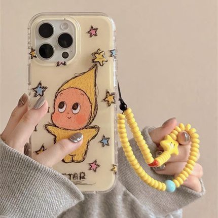 可爱旋转星星小人适用苹果16pro手机壳iphone15保护套新款reno14/a5双层vivox200/s20防摔小米15/k80/note14