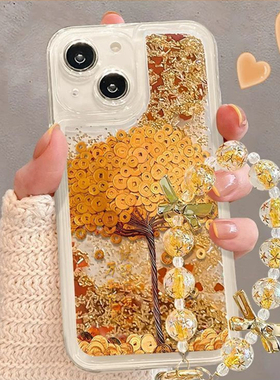 发财树适用华为mate80手机壳荣耀400保护套新款nova13流沙壳pura80全包x60/magic7防摔畅享60/畅玩50