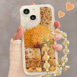 发财树适用华为mate80手机壳荣耀400保护套新款nova13流沙壳pura80全包x60/magic7防摔畅享60/畅玩50