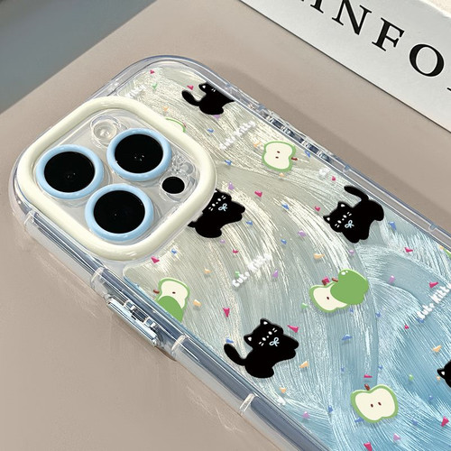 适用苹果17硅胶苹果黑猫手机壳