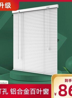 伸缩厨房玻璃房i遮光百叶窗帘厂房白页百业手拉式免打孔厕所卫生