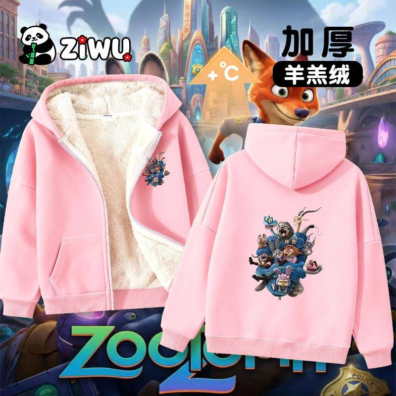 疯狂动物城朱迪女童拉链外套2026冬装新款儿童中小童男孩棉服棉衣