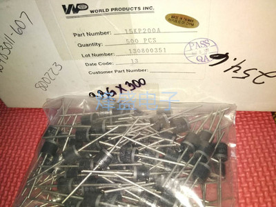 15KP200A 全新WP正品TVS瞬变抑制二极管 R-6/P600 15000W 200V