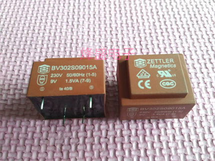 BV302S09015A 原装进口ZETTLER变压器BV302S09015 1.5VA 9V现货