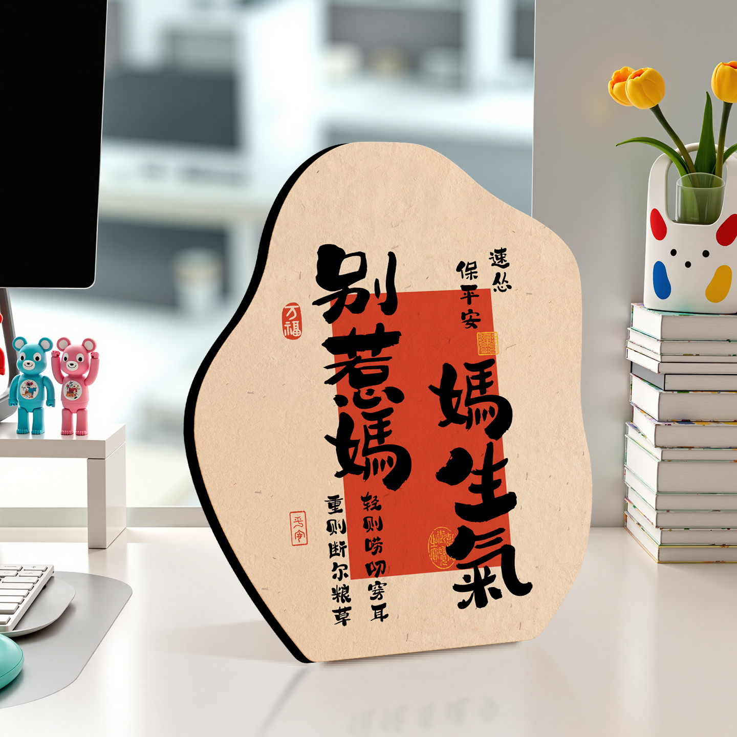 别惹妈妈生气书法字画摆件相框桌面装饰品玄关客厅文艺感创意摆设