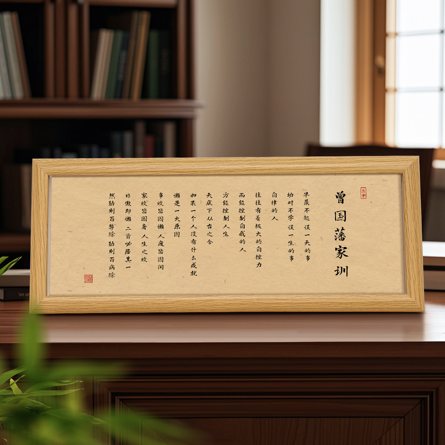 曾国藩家训书法创意摆台书房办公室桌面励志装饰画摆件座右铭摆画图片