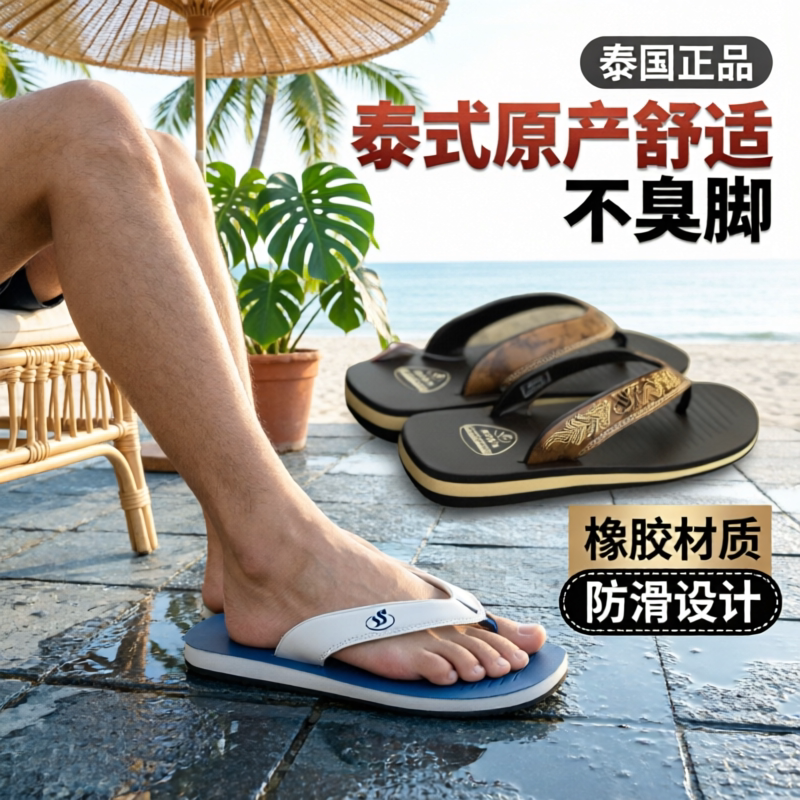 夏季沙滩防滑耐磨男女人字拖