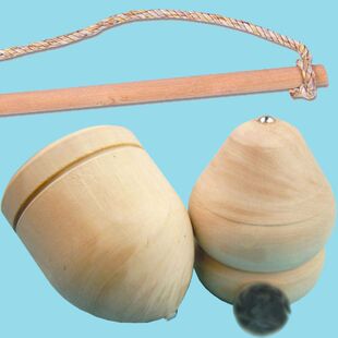 实木陀螺冰猴儿童玩具成人健身专用木质抽打老式冰嘎带鞭绳子木头