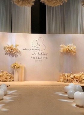 结婚宴户外大尺寸背景墙订婚kt板出阁婚礼留影区背景回门布置装饰