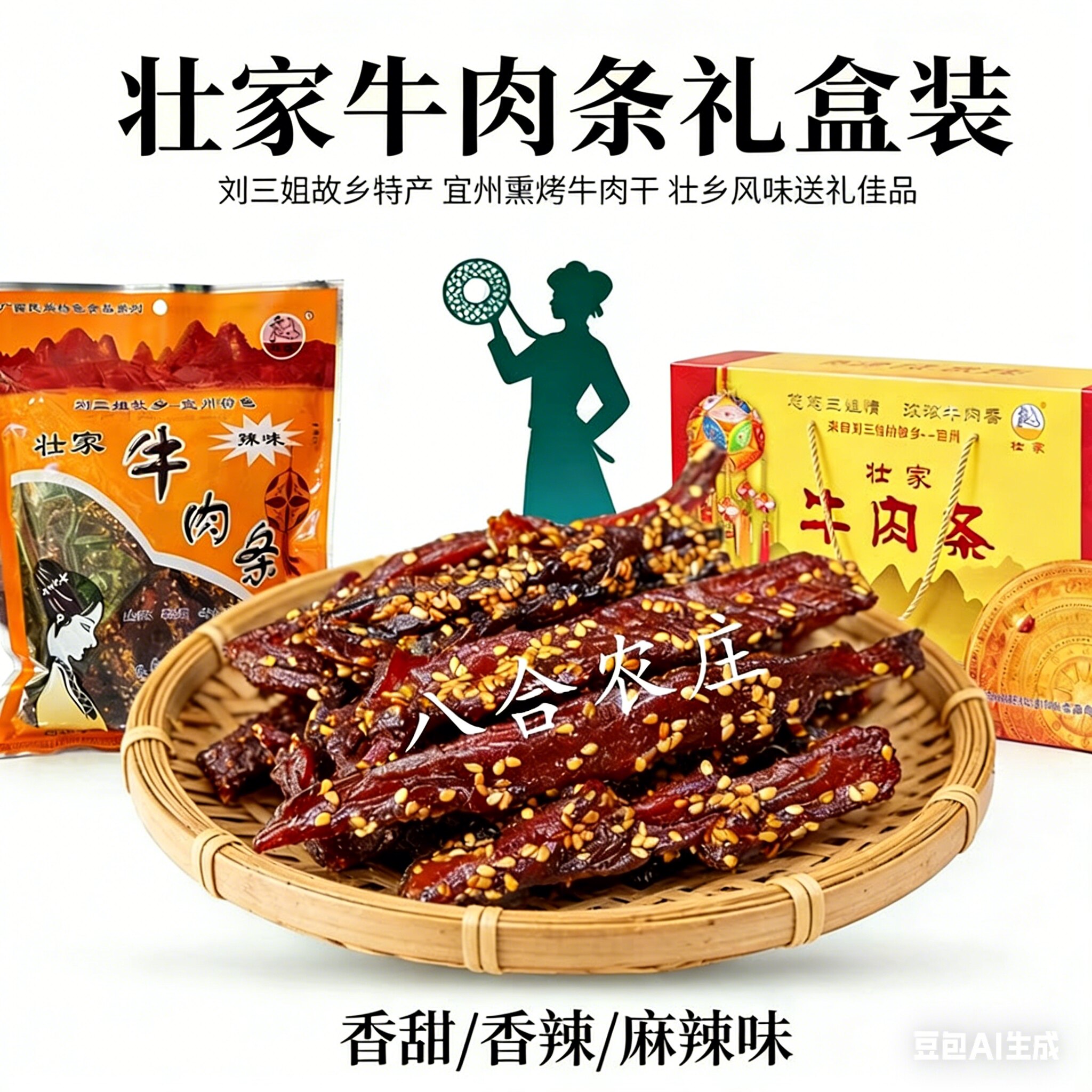 礼盒装壮家牛肉条宜州牛肉干手撕辣味肉类零食小吃广西刘三姐特产