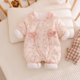 满月宝宝棉服秋冬季 新生婴儿衣服夹棉连体衣棉衣加厚纯棉哈衣冬装