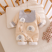 婴儿冬季 连体衣初生宝宝加厚棉衣新生儿护肚哈衣夹棉服和尚服秋冬