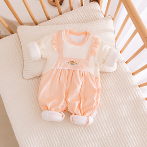 特价婴儿连体衣棉衣棉服女宝宝衣服外出服夹棉加厚哈衣秋冬装外穿