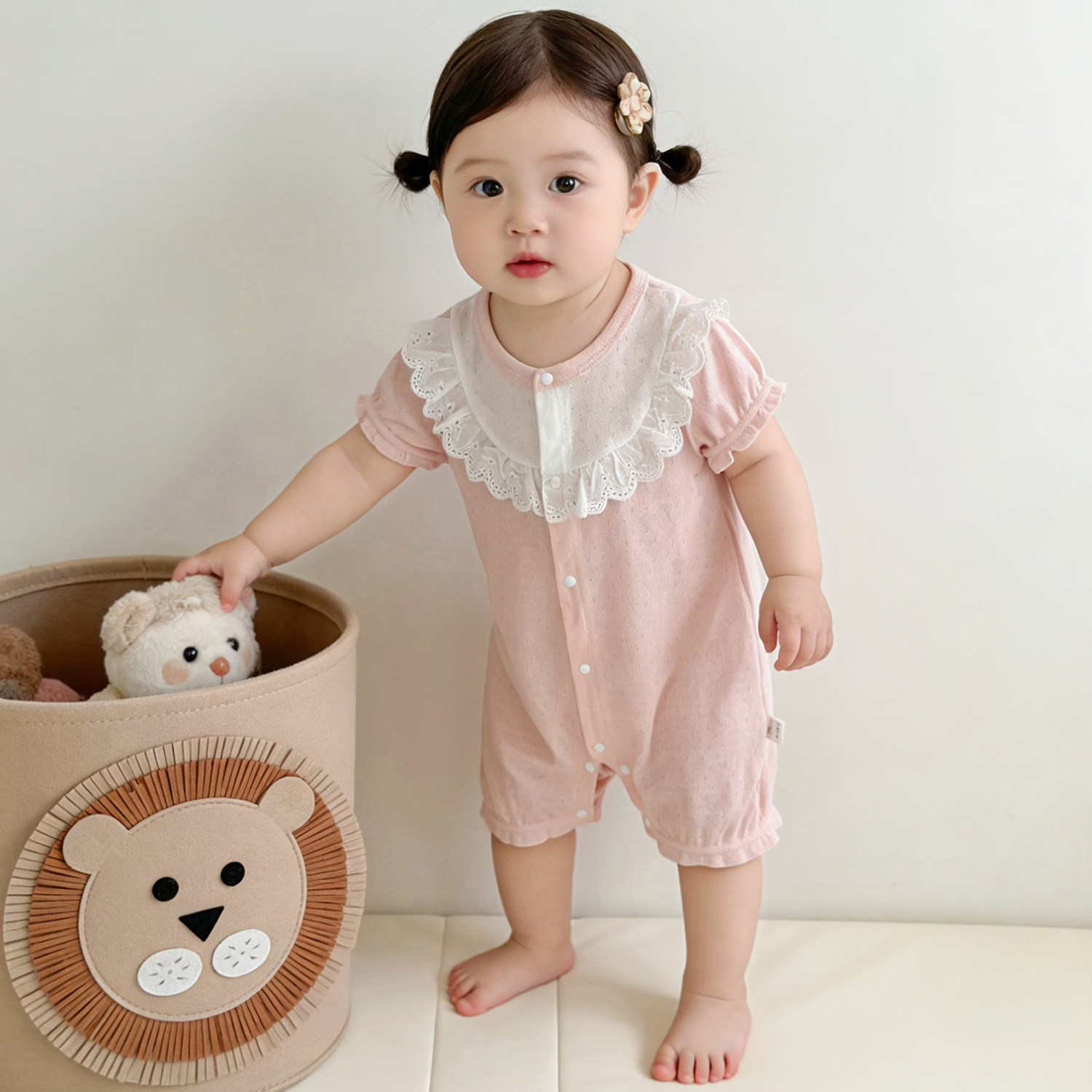 特价女宝宝夏季短袖哈衣爬服婴儿薄款连体衣夏天衣服外出服透气