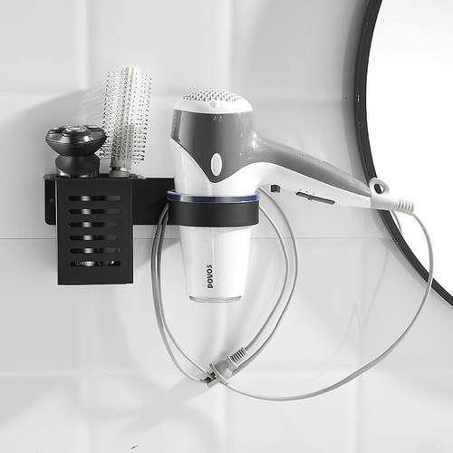 卷发打孔吹风机置物架吹风机支架免棒美发工具收纳架风筒挂架