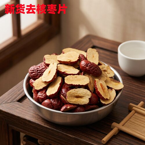 新疆脆枣无核红枣片去核开边枣