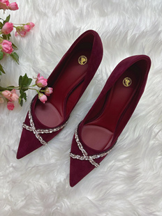 商场撤柜品牌安妮黑豹超值百搭新款单鞋高级感尖头细跟女鞋高跟鞋