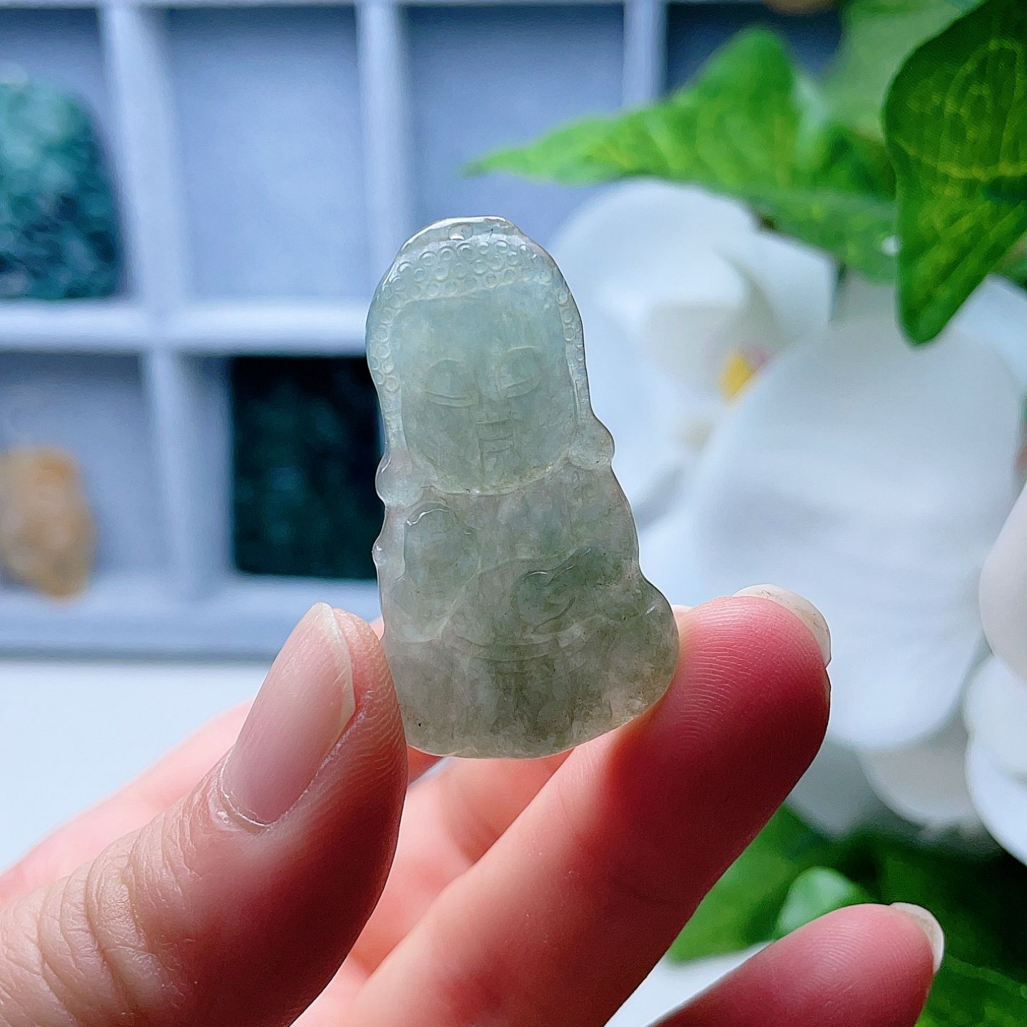 天然A货翡翠宝宝佛吊坠油青淡黄绿缅甸老坑小佛祖挂坠吉祥如意