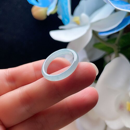 天然翡翠戒指甜水油绿清新玉指环