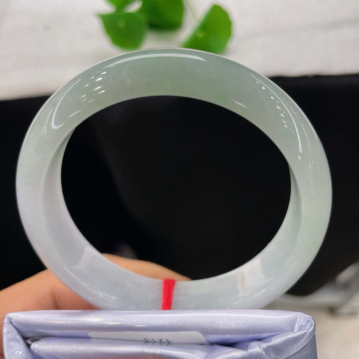 天然A货翡翠手镯冰糯种淡绿56.8mm缅甸老坑正圈玉镯清新淡雅意境