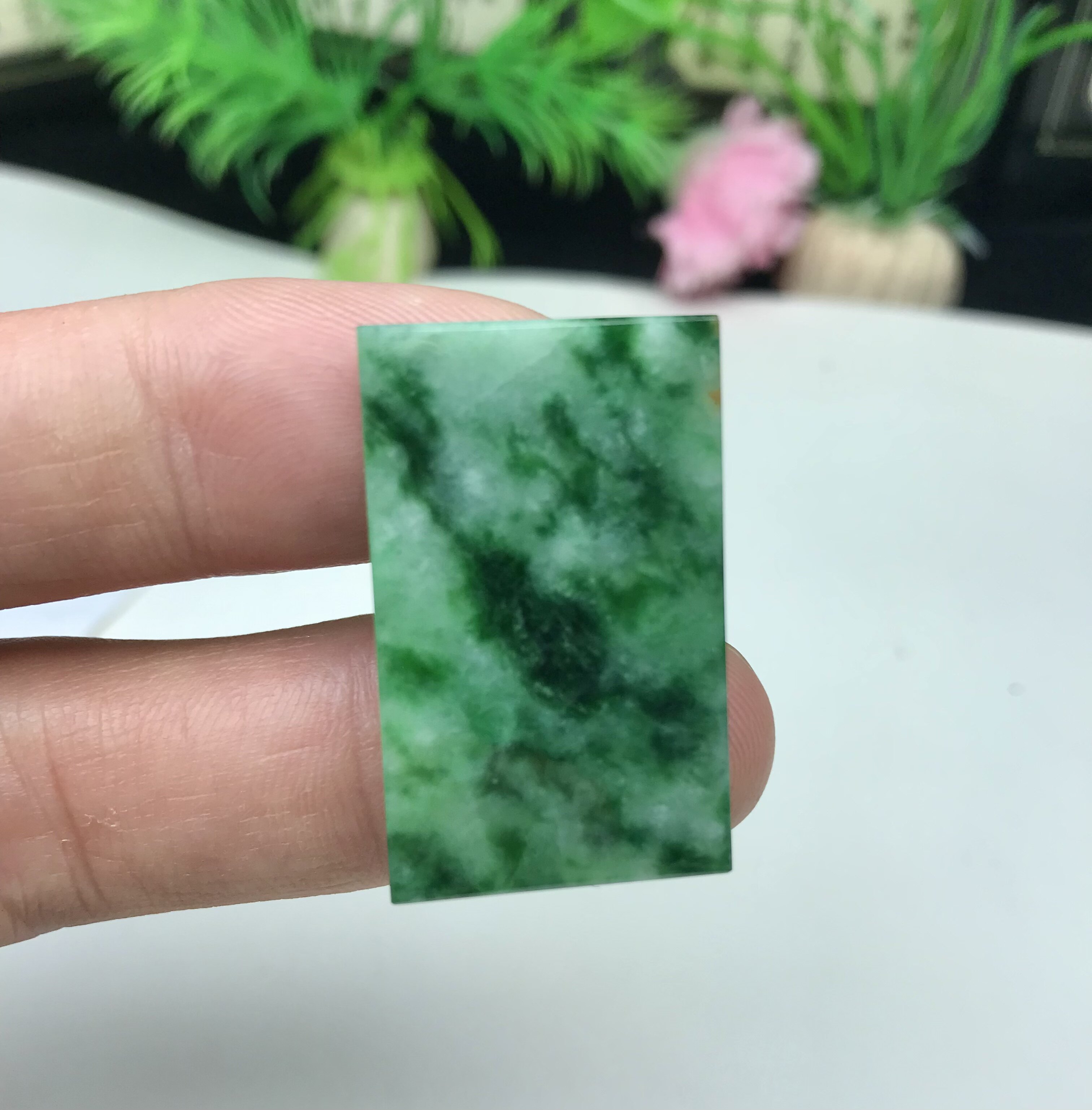 忠贤A货缅甸翡翠玉石无事牌吊坠