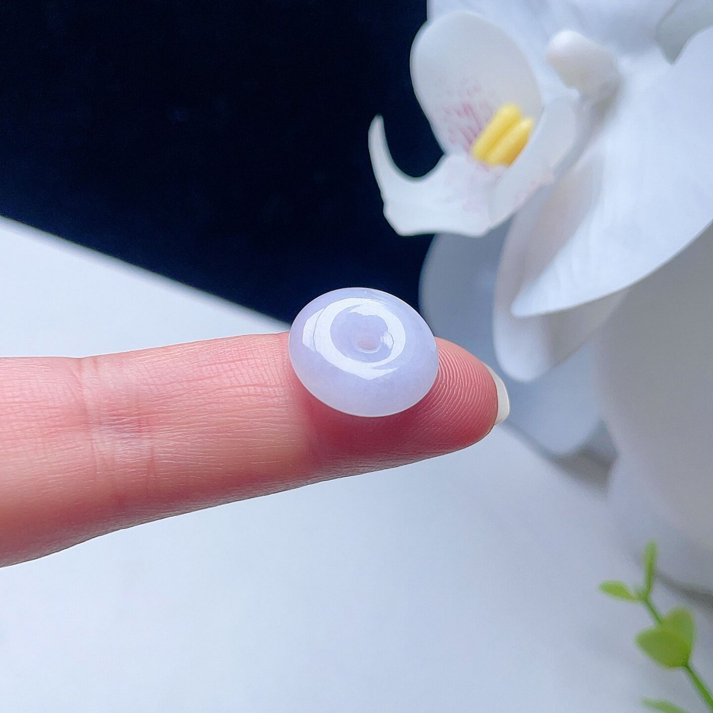 天然翡翠平安扣吊坠乳白紫底圆扣