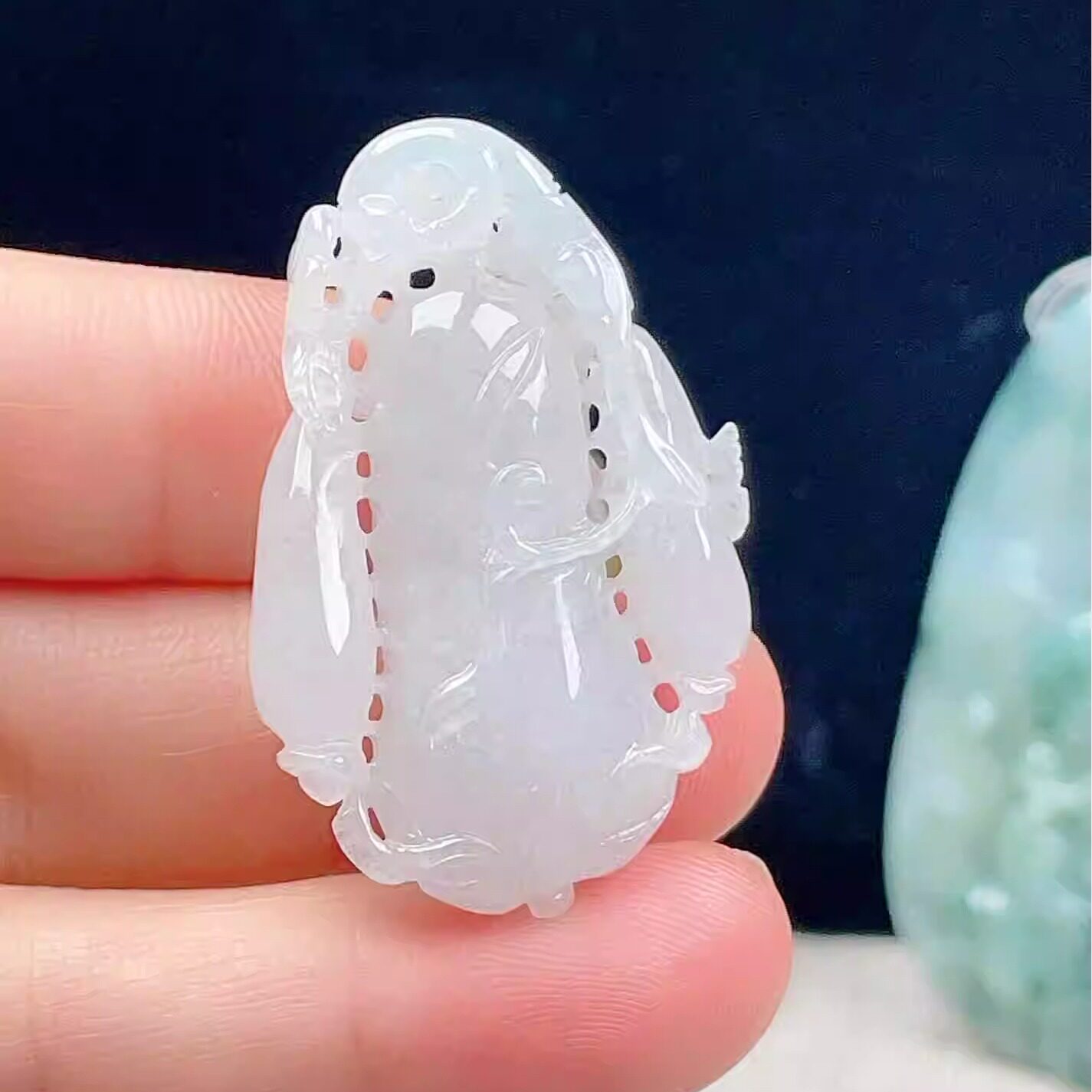 天然翡翠福瓜吊坠旺财入财