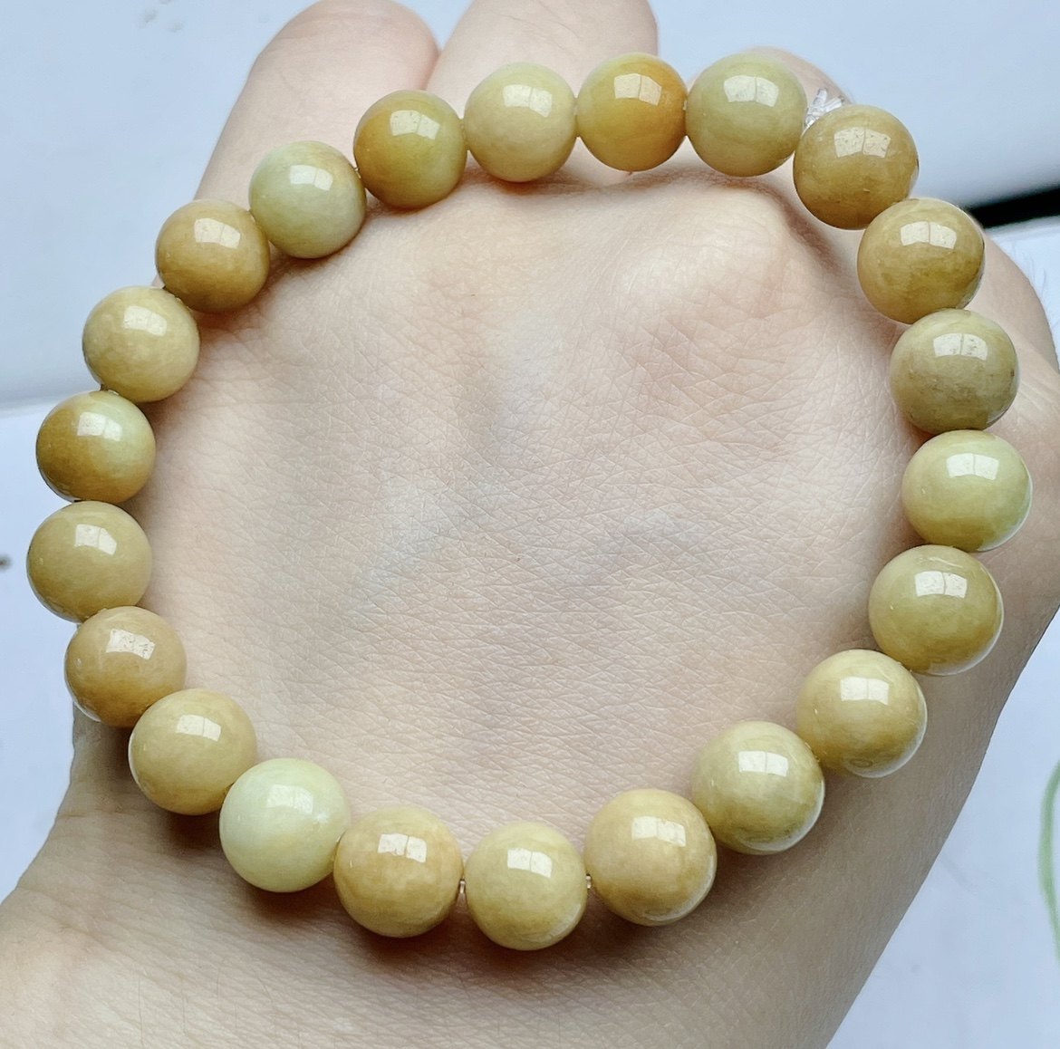 老坑天然A货黄翡翠手链9到10mm限量版淡金黄圆珠手串手持珠配证书,珠宝/钻石/翡翠,手链/手串,淘宝优惠券,粉丝福利购,淘宝优惠卷