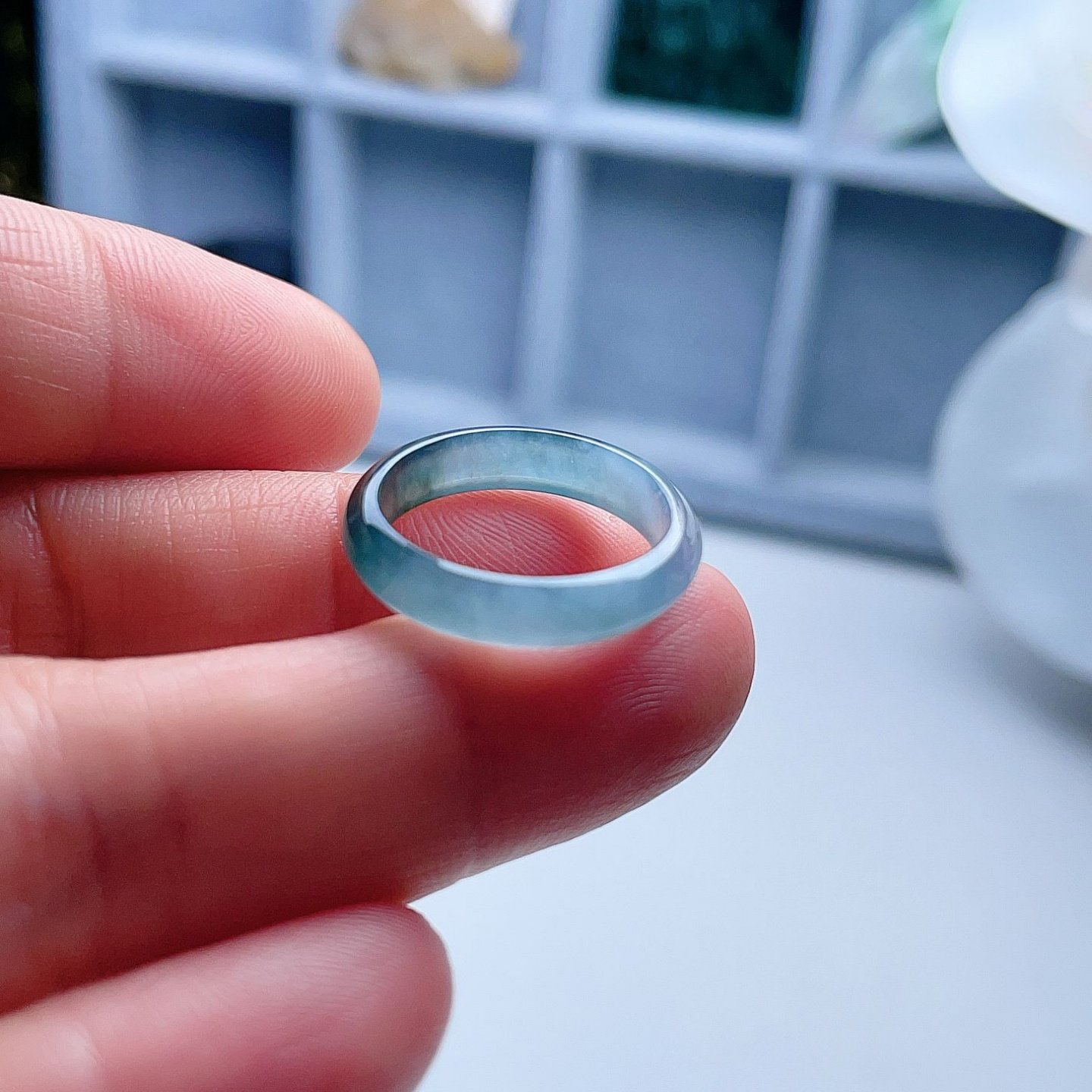 A货翡翠戒指晴水蓝绿16.6mm天然老坑玉指环半山半水意境儒雅13#,珠宝/钻石/翡翠,戒指/指环,淘宝优惠券,粉丝福利购,淘宝优惠卷