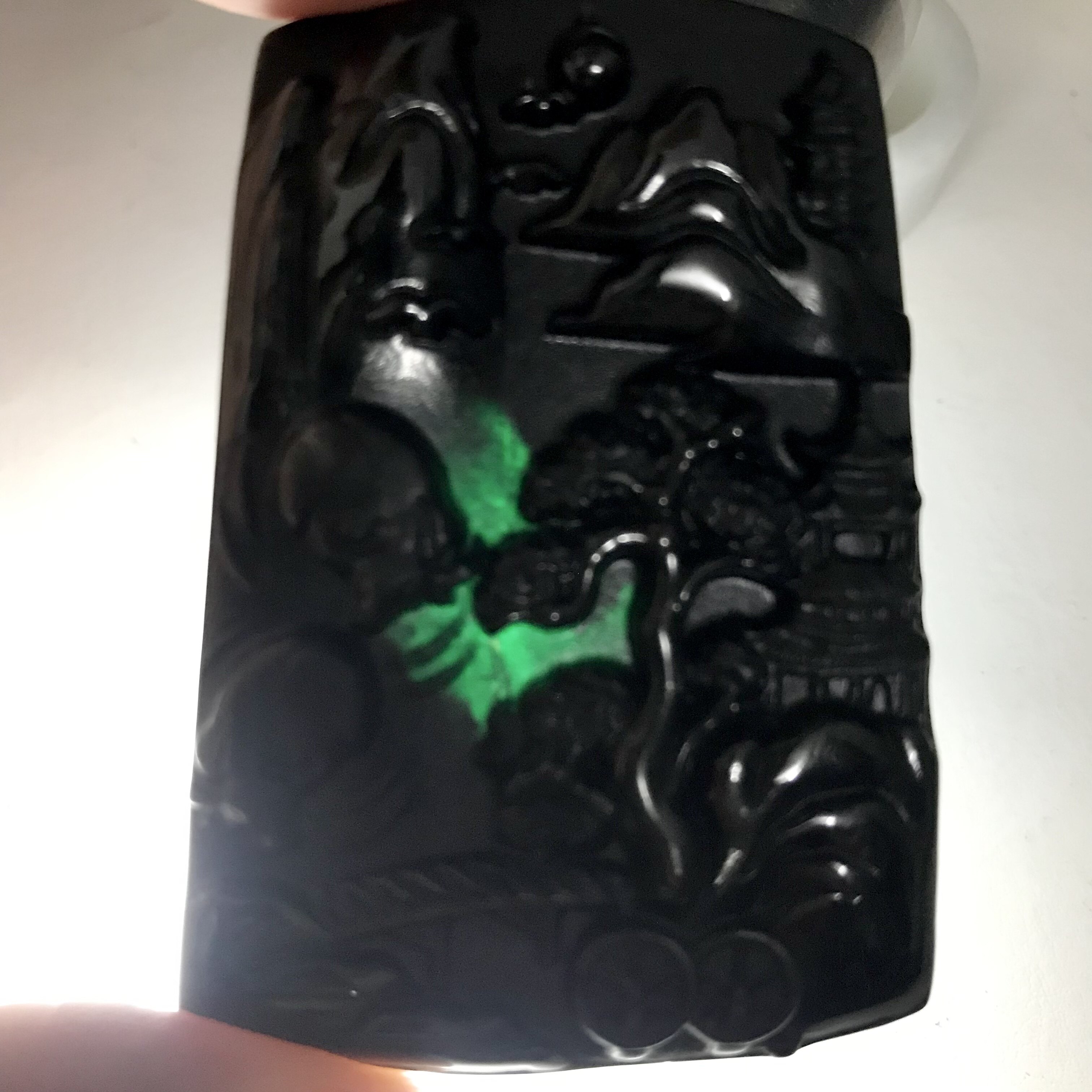 缅甸山水吊坠方牌老坑