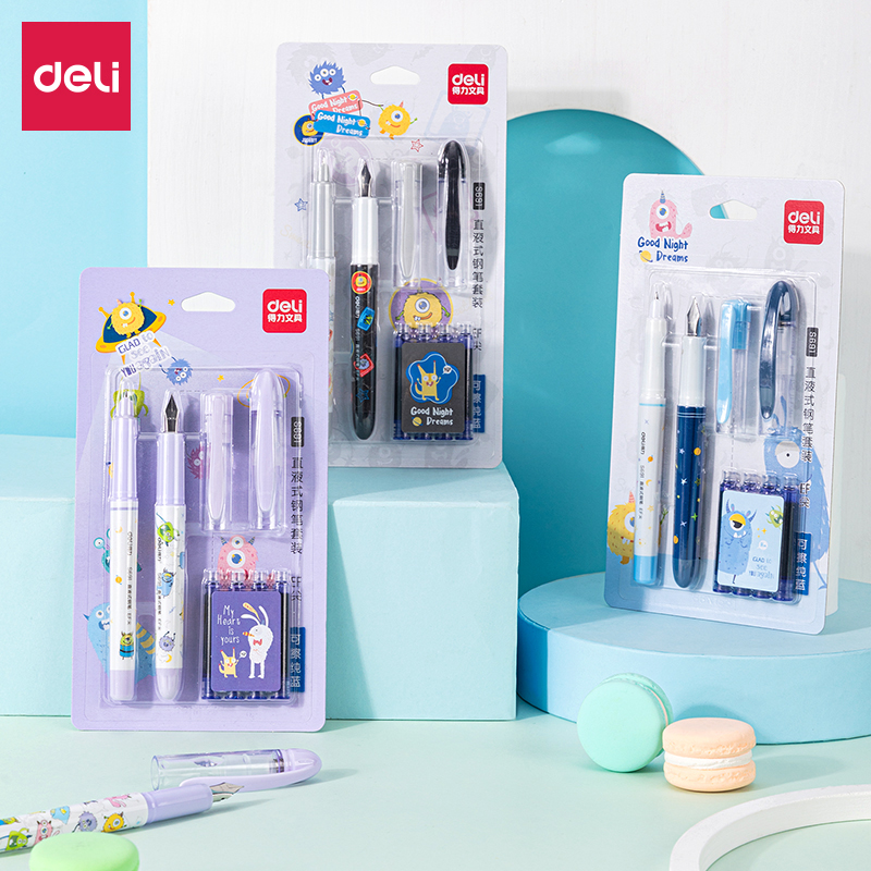 得力钢笔可换字帖男女暗尖墨胆