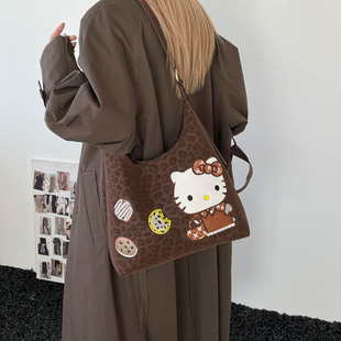 豹纹包包女百搭单肩斜挎包2025新款 潮大容量托特包大包包休闲日韩