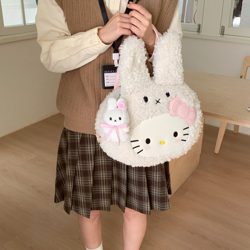 毛绒包包女可爱大容量学生单肩斜挎包2026新款潮双肩包休闲包日韩,箱包皮具/热销女包/男包,通用款女包,淘宝优惠券,粉丝福利购,淘宝优惠卷