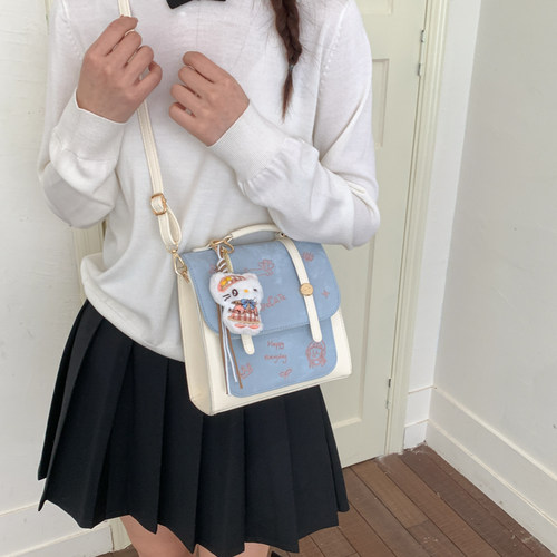 可爱卡通印花双肩包女2026新款少女风百搭迷你背包时尚小包包休闲