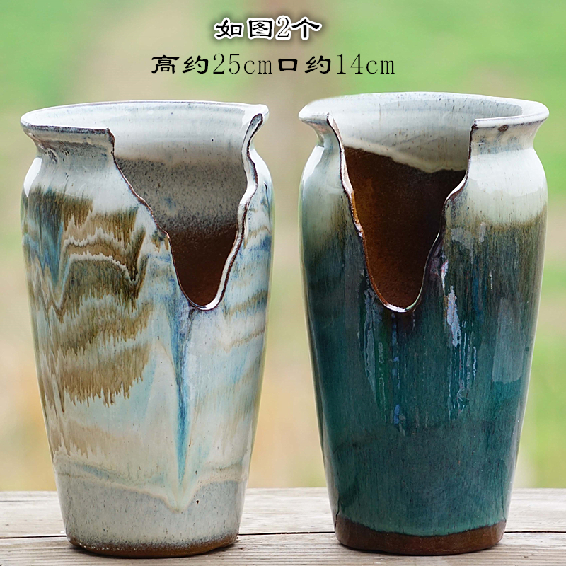 粗陶切口简约高桩法师多肉绿植