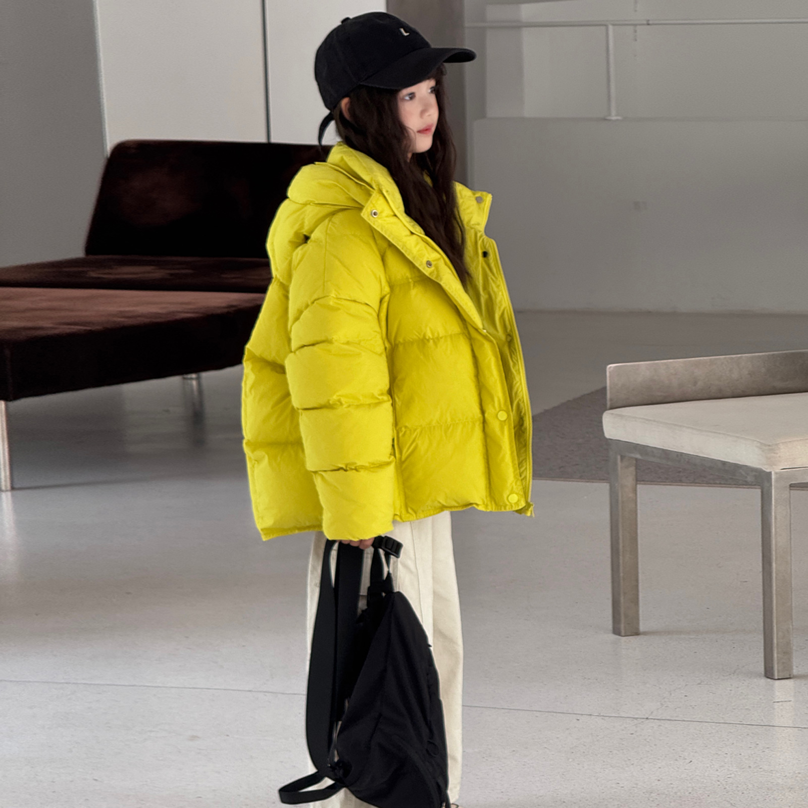 儿童羽绒服加厚连帽白鸭绒外套