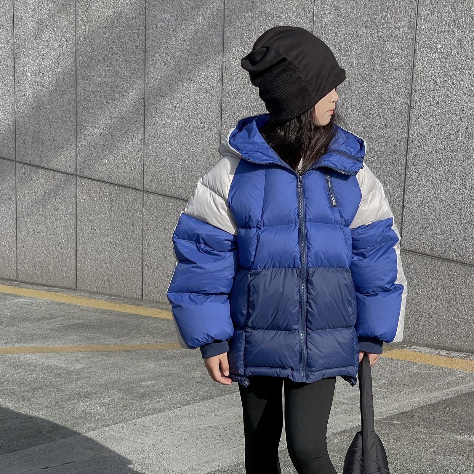 韩国儿童羽绒服童装男童女童宝宝短款拼色加厚面包服短款连帽外套