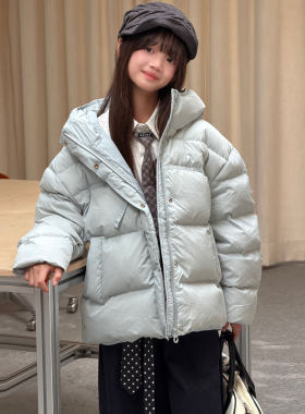 儿童羽绒服90白鸭绒连帽外套