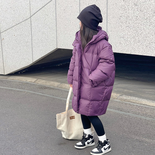 中长款加厚男童女童白鸭绒外套