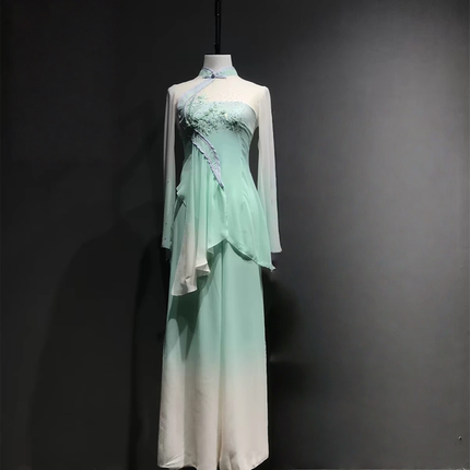 新款胶州秧歌舞蹈服女款独舞群舞艺考剧目服表演服定制