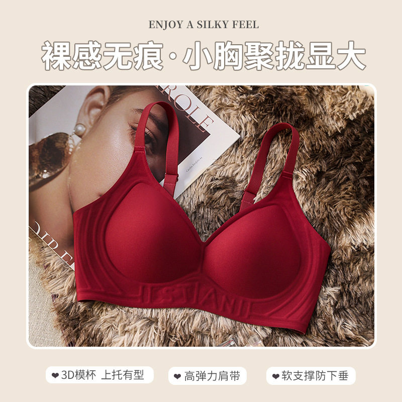 无钢圈小胸聚拢提拉塑型文胸