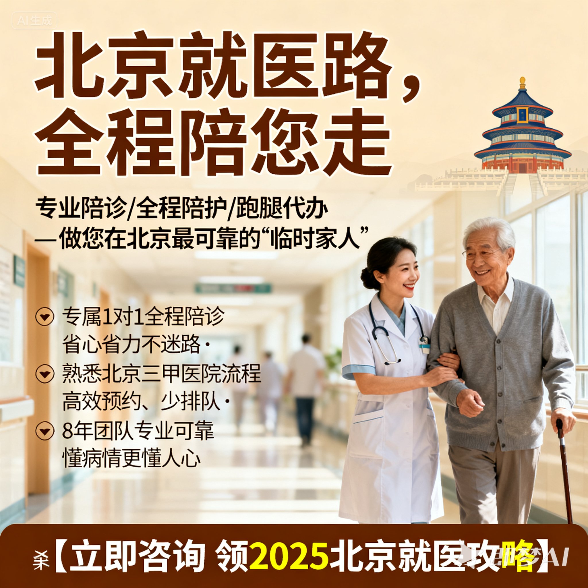 北京三甲医院陪诊跑腿代取天坛协和空总北大人民陪诊咨询