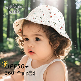 婴儿帽子夏季 3月 新生儿太阳儿童防晒帽春秋男女宝宝遮阳帽薄款